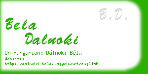 bela dalnoki business card